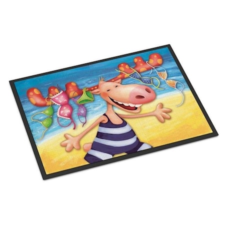 Carolines Treasures Carolines Treasures APH0073JMAT Moose on the Beach Indoor or Outdoor Mat; 24 x 36 in. APH0073JMAT